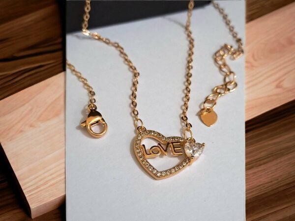 Handmade Set 2 E-Daraz Pro Sales "Exquisite Handmade Gold Plated Pendant Set: Love Chain for Women"