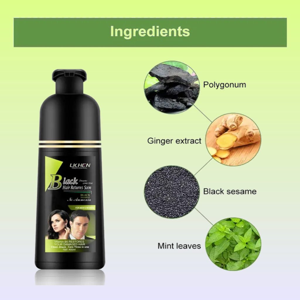 Lichen hir shampo 3 E-Daraz Pro Sales LICHEN Professional Black & Dark Brown Hair Shampoo - 200ml