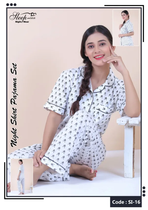 Night Sleepwear 1 E-Daraz Pro Sales Sleep Inn Nighty Pajama Set - 2-Piece Cotton Jersey Nightwear