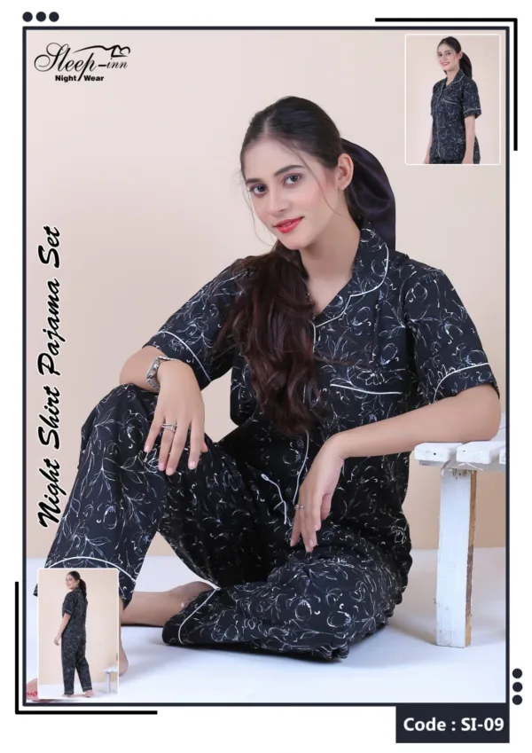 Night Sleepwear 12 E-Daraz Pro Sales Sleep Inn Nighty Pajama Set - 2-Piece Cotton Jersey Nightwear