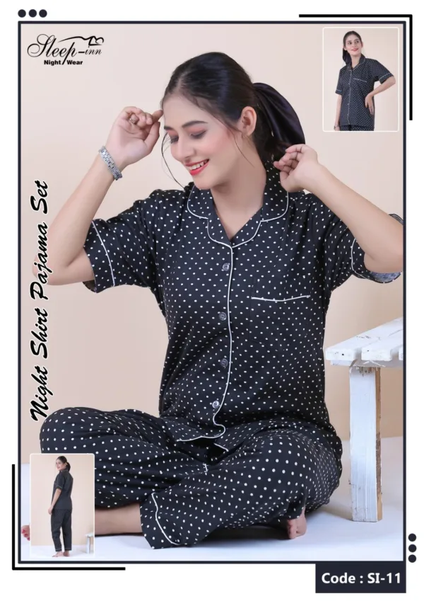 Night Sleepwear 13 E-Daraz Pro Sales Sleep Inn Nighty Pajama Set - 2-Piece Cotton Jersey Nightwear