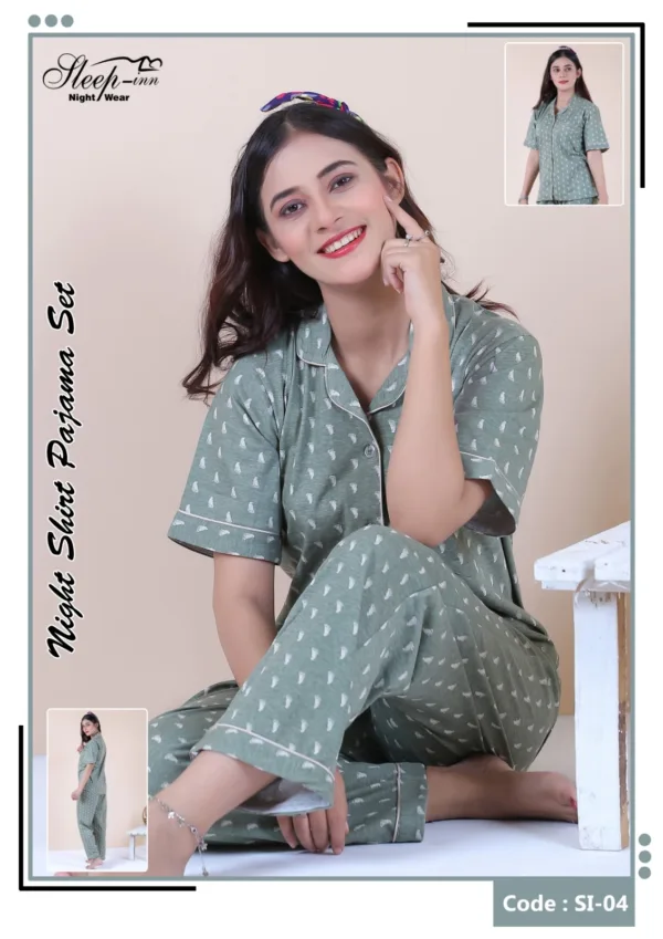 Night Sleepwear 9 E-Daraz Pro Sales Sleep Inn Nighty Pajama Set - 2-Piece Cotton Jersey Nightwear