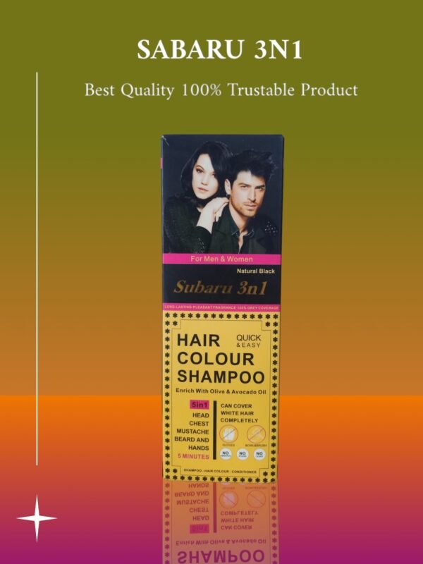 Sabaru 1 E-Daraz Pro Sales Sabaru 3IN1 Natural Hair colour Shampo